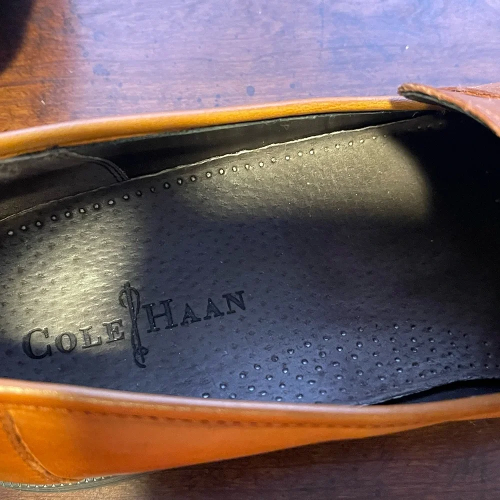 Cole Haan Men's Tan/Brown Leather Penny Loafers - Picture 2 of 8